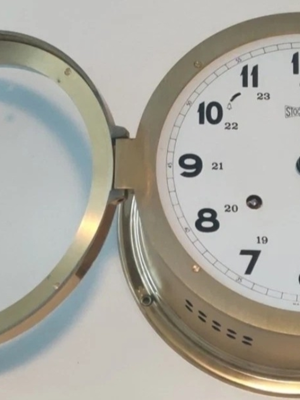 Stockburger Round Brass Nautical Ships Belt Clock West Germany